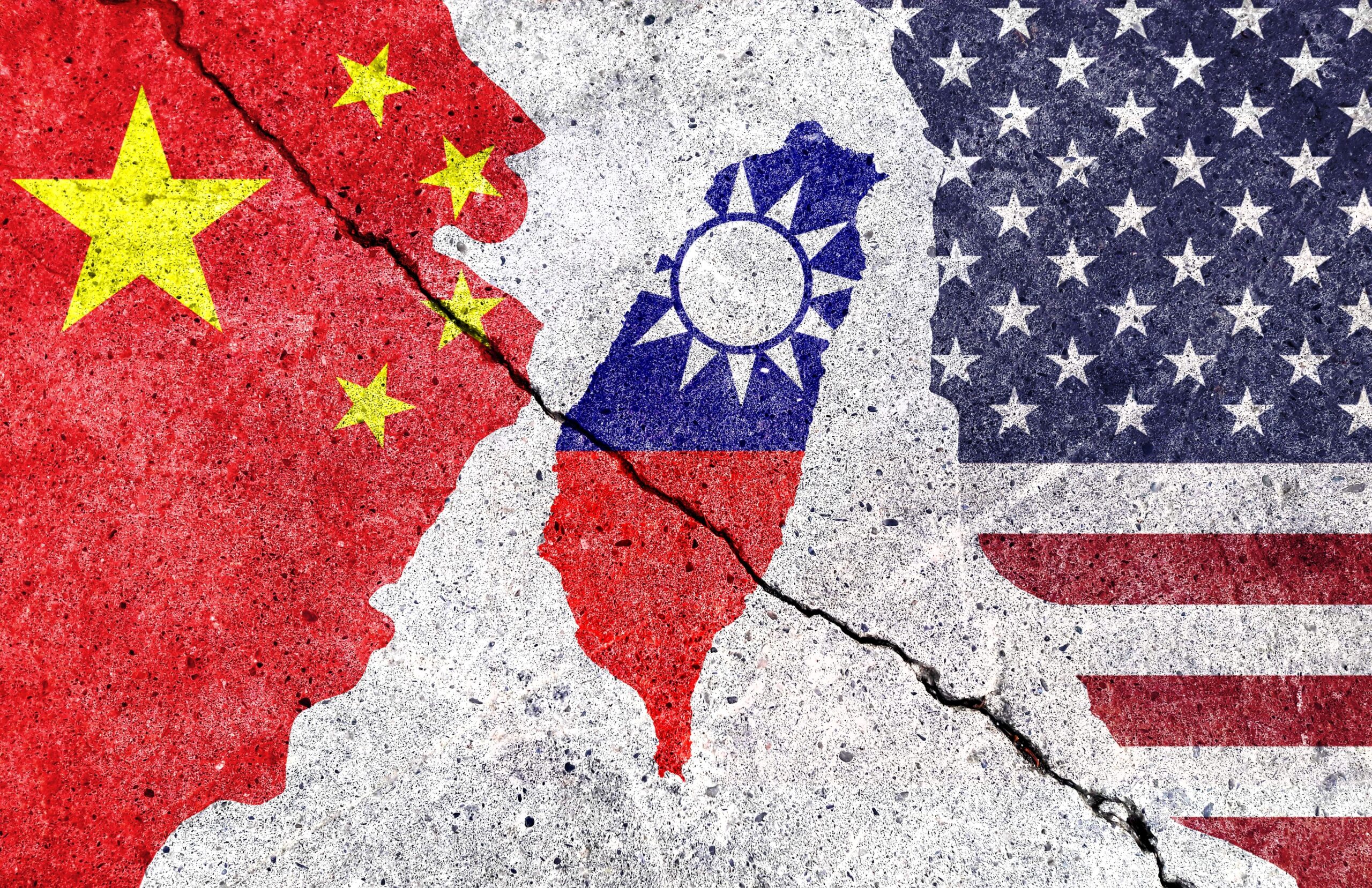 China, Taiwan, U.S. Flags